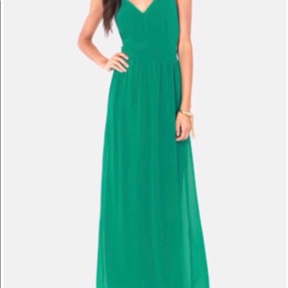 Open back straps emerald dress - Picture 2 of 4